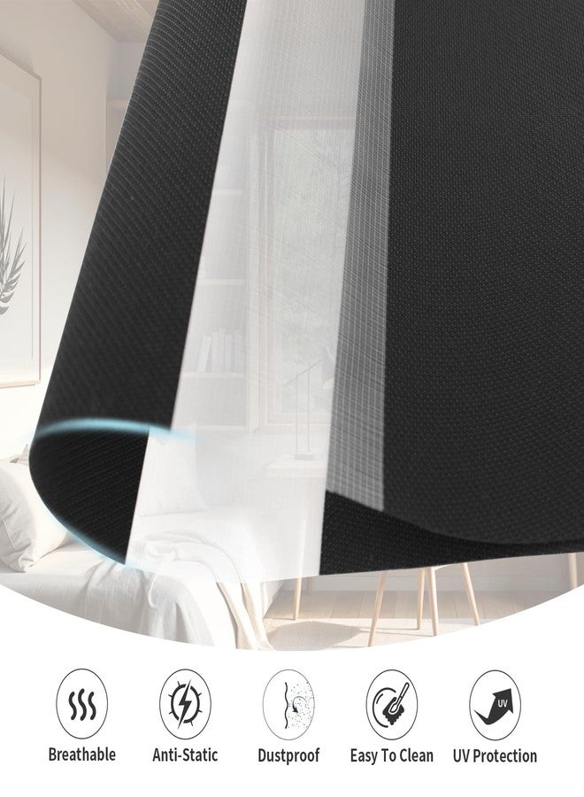 sunmaintain Cordless Zebra Blinds for Windows (30" W X 72" H, Black) Free-Stop Zebra Roller Shades Dual Layer Light Filtering Privacy for Day and Night, Light Control for Home, Bedroom, Office - Image 3